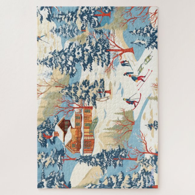 quebra-cabeça de pcs da montanha de neve de ski 10 (Vertical)