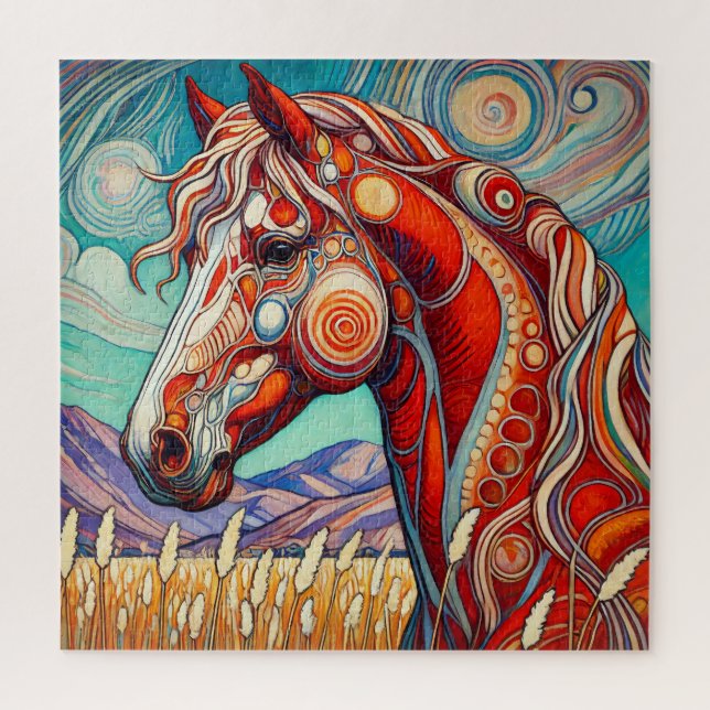 Quebra-cabeça de Peça 600 Cavalo Vermelho (Vertical)