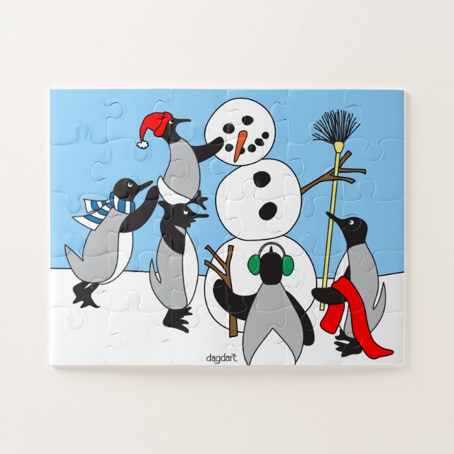 Quebra-cabeça de peça GRANDE Homem de Neve (Horizontal)