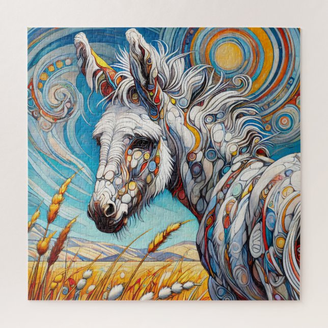 Quebra-cabeça de Peça White Donkey 600 (Vertical)