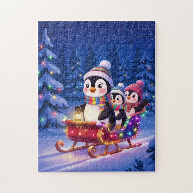 Quebra-cabeça de Pinguins em Trenó (Vertical)