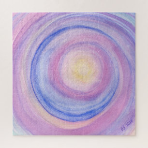 Quebra-cabeça de Pintura Abstrata Roxa e Rosa