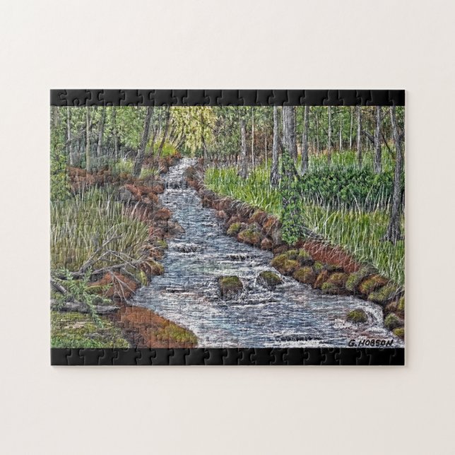 Quebra-cabeça de Pintura Acrílica de Córrego de Mo (Horizontal)