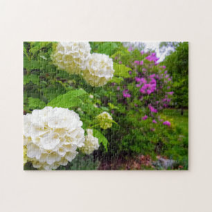 Quebra-cabeça de pintura branca de jardim de flore