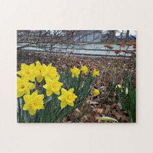 Quebra-cabeça de pintura de flor de paisagem criat