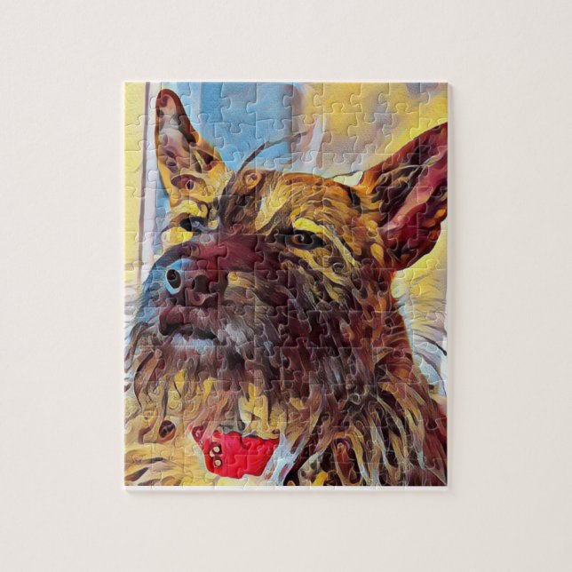 Quebra-cabeça de pintura de Terrier (Vertical)