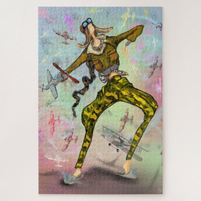 Quebra-cabeça de pintura do piloto de meninas (Vertical)