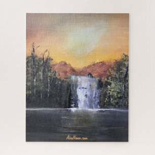 Quebra-cabeça de pintura em cascata de cascata em