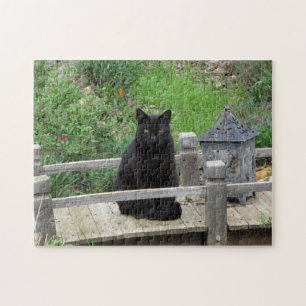 Quebra-cabeça de ponte de gato preto
