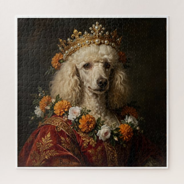 Quebra-cabeça de Poodle Floral Boho (Vertical)