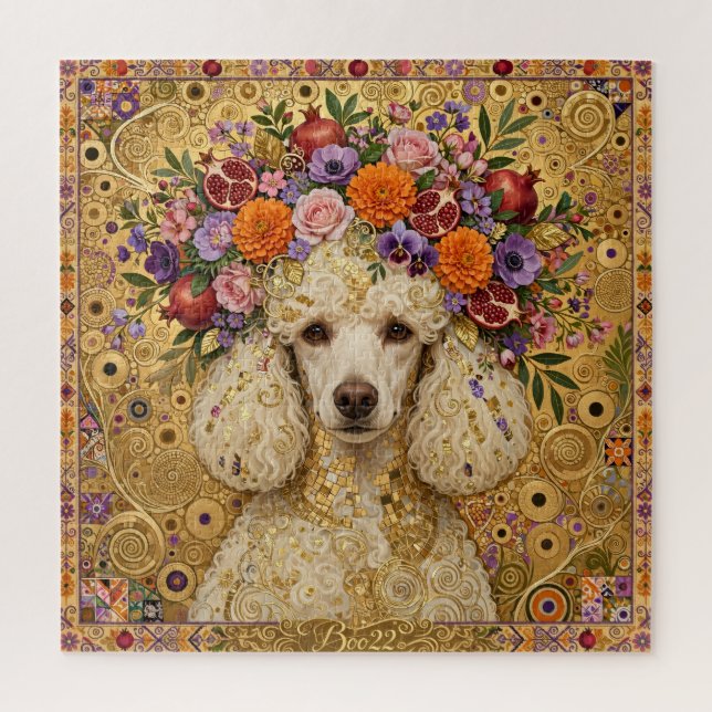 Quebra-cabeça de Poodle Floral Boho (Vertical)