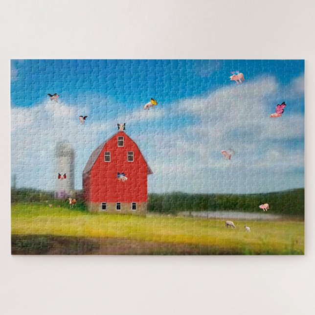 Quebra-cabeça de porcos voadores (Horizontal)