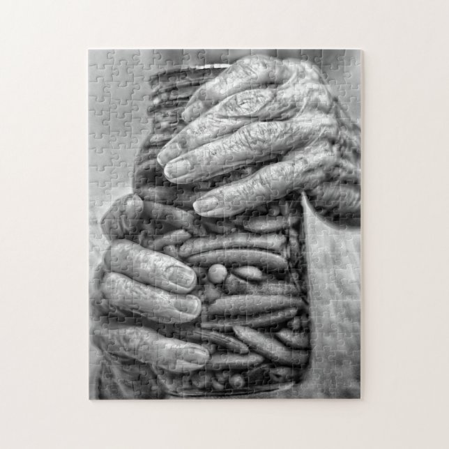 Quebra-cabeça de preto e branco nostálgico (Vertical)