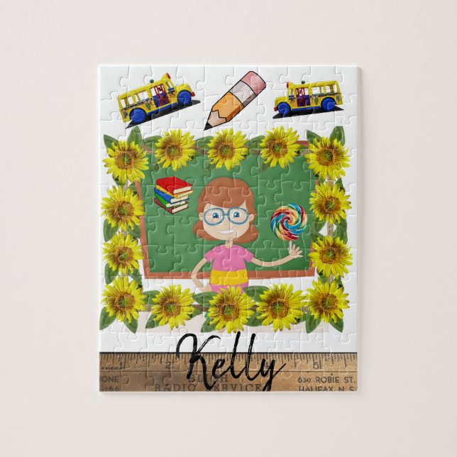 Quebra-cabeça de professor de girassol (Vertical)