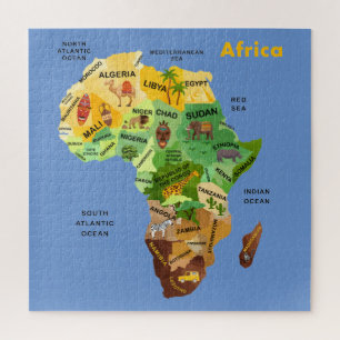 Quebra-cabeça de quebra-cabeça do mapa africano
