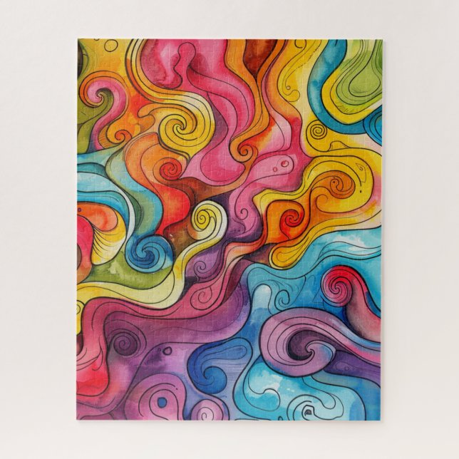 Quebra-cabeça de Rabiscos Aquarela (Vertical)