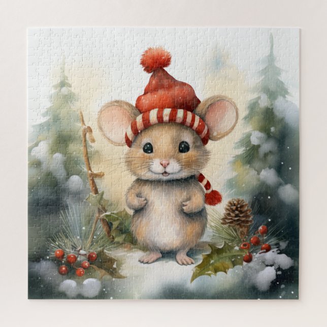 Quebra-cabeça de rato de Natal (Vertical)