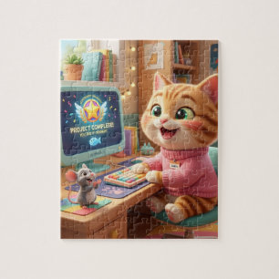 Quebra-cabeça de realização do Cute Cat Coder