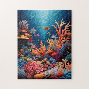 Quebra-cabeça de recife de coral colorido