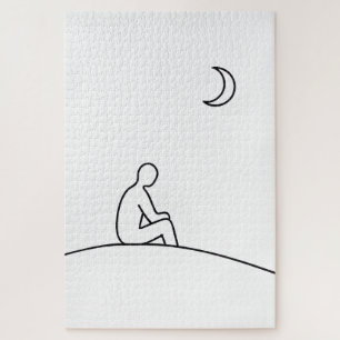 Quebra-cabeça de Reflexão Noturna Minimalista