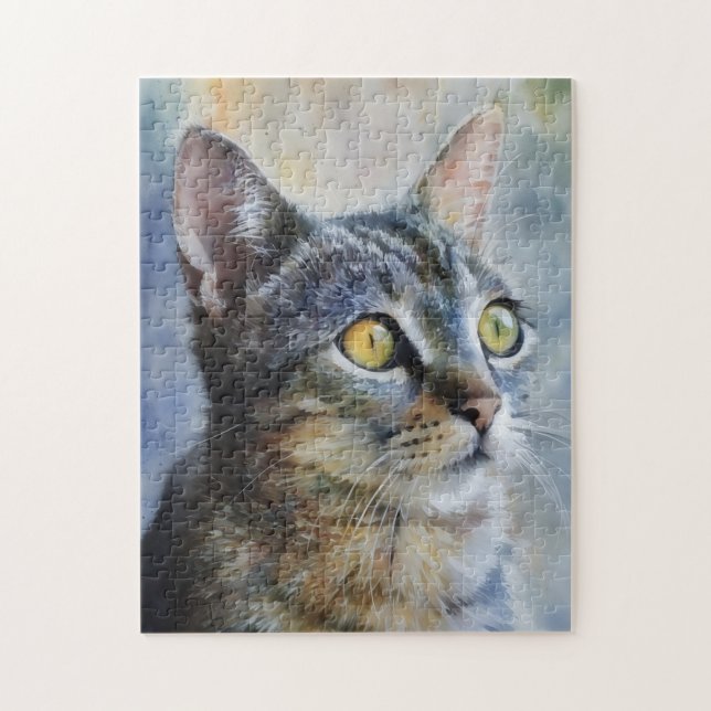 Quebra-cabeça de Retrato de Arte Gatinho (Vertical)