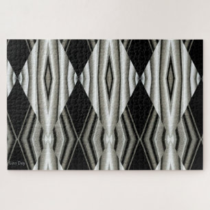 Quebra-cabeça de serra Abstrato a preto e branco