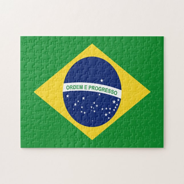 Quebra-cabeça de serra de Bandeira do Brasil (Horizontal)