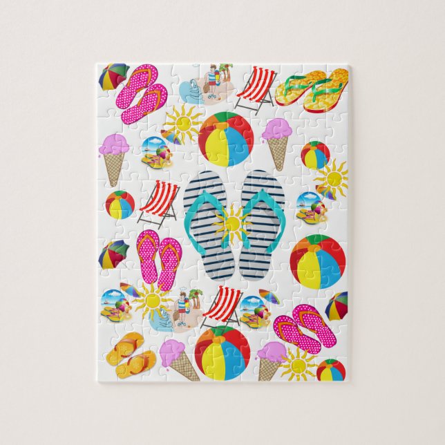 Quebra-cabeça de serra de praia decorativa (Vertical)