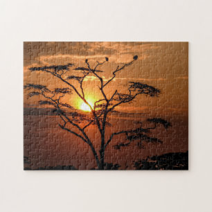 Quebra-cabeça de serra de Silhouette de Vulturas e