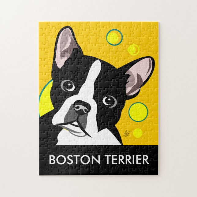 Quebra-cabeça de serra de vaivém de Boston Terrier (Vertical)