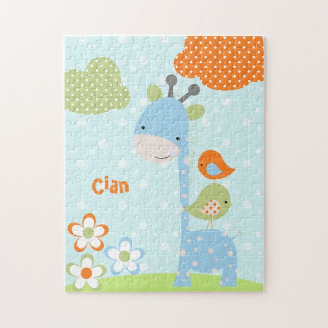 Quebra-cabeça de serra de vaivém do girafa de (Vertical)