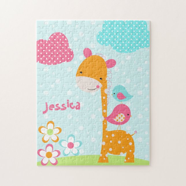 Quebra-cabeça de serra de vaivém do girafa de (Vertical)