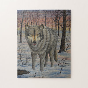 Quebra-cabeça de serra de vaivém do lobo de