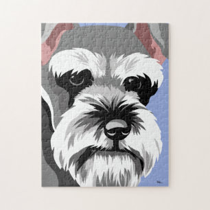 Quebra-cabeça de serra de vaivém do Schnauzer