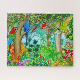 Quebra-cabeça de serra de vaivém tropical da selva