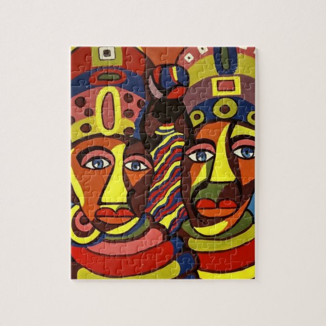 Quebra-cabeça de serra-de-vidro decorativo african (Vertical)