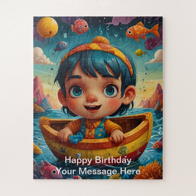 Quebra-cabeça de serra Design Branca e Brincadeira (Vertical)