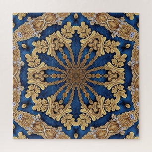 Quebra-cabeça de serra Dourada azul
