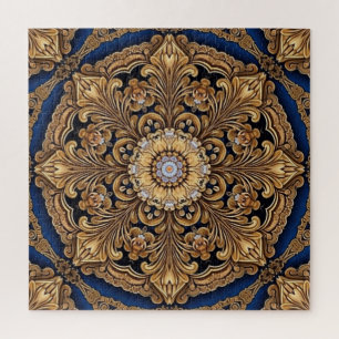 Quebra-cabeça de serra Dourada azul