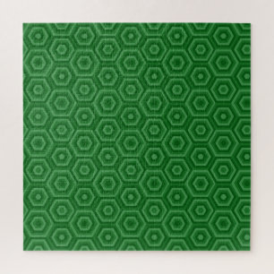 Quebra-cabeça de serra verde para hexágonos