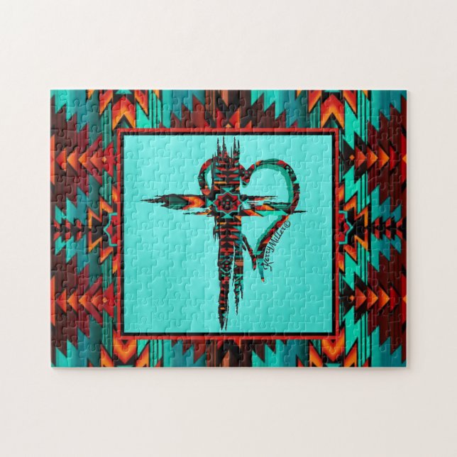 Quebra-cabeça de Southwest Cross & Heart Jigsee (Horizontal)
