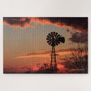 QUEBRA-CABEÇA de Sunset Silhouette de Kansas Wind