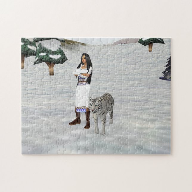 Quebra-cabeça de Tigre Branco (Horizontal)