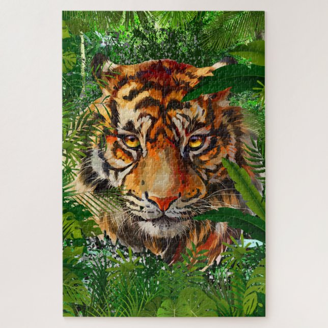 Quebra-cabeça de Tigre da Selva | Quebra-cabeça de (Vertical)