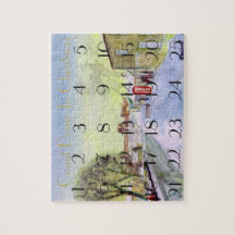 quebra-cabeça de um calendário avançado da vila de