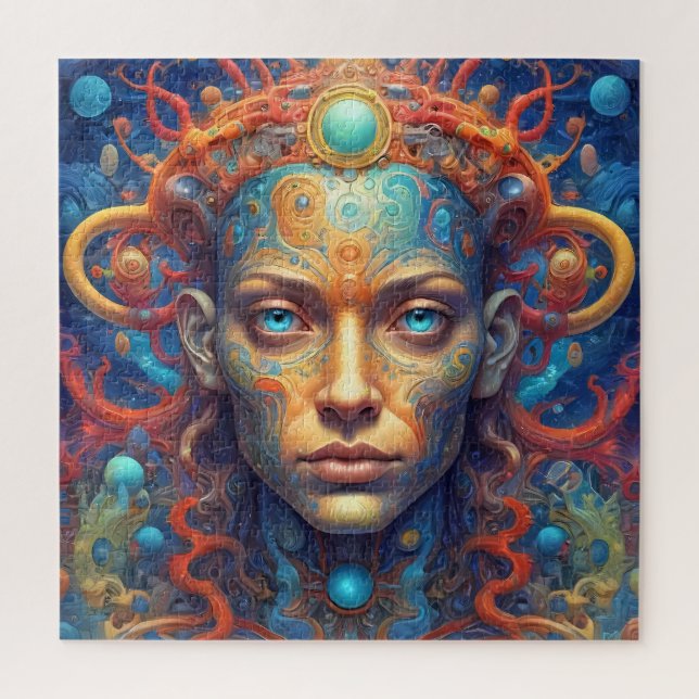 Quebra-cabeça de um retrato fantástico de uma meni (Vertical)