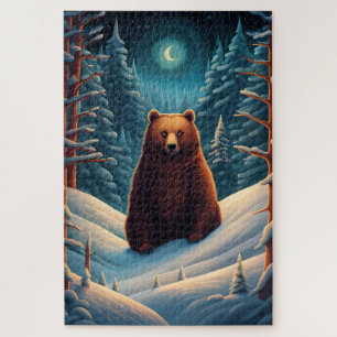 Quebra-cabeça de Urso Marrom Inverno