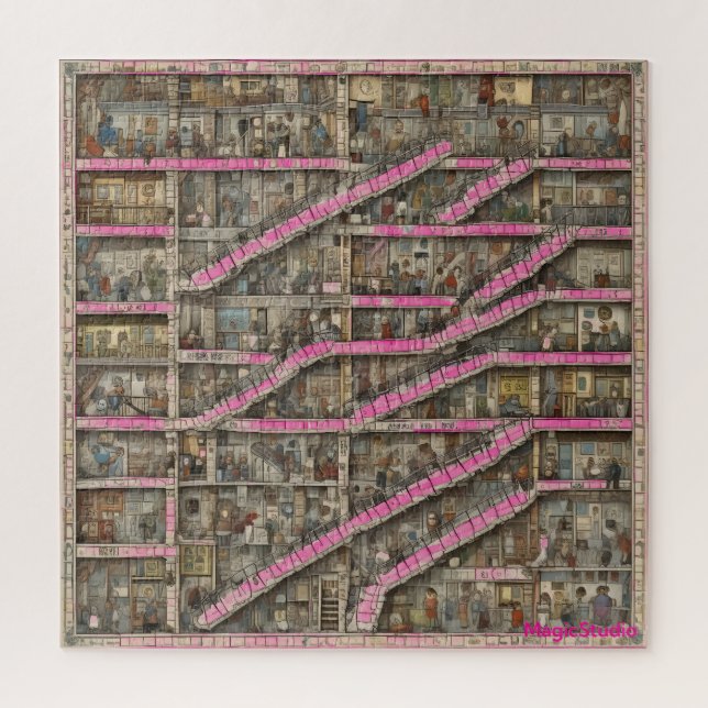 QUEBRA-CABEÇA de vários mini rooms detalhados da A (Vertical)