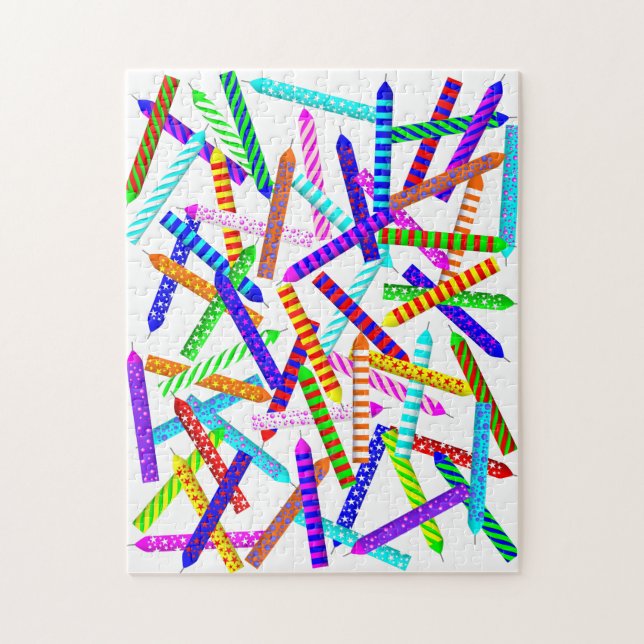 Quebra-cabeça de Vela de Aniversário do 60º (Vertical)