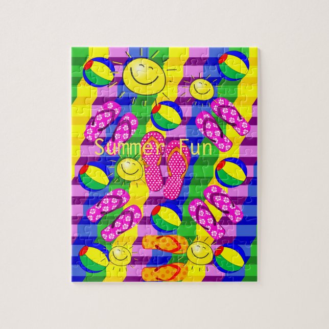 Quebra-cabeça de verão Chinelos de diversão Sun (Vertical)